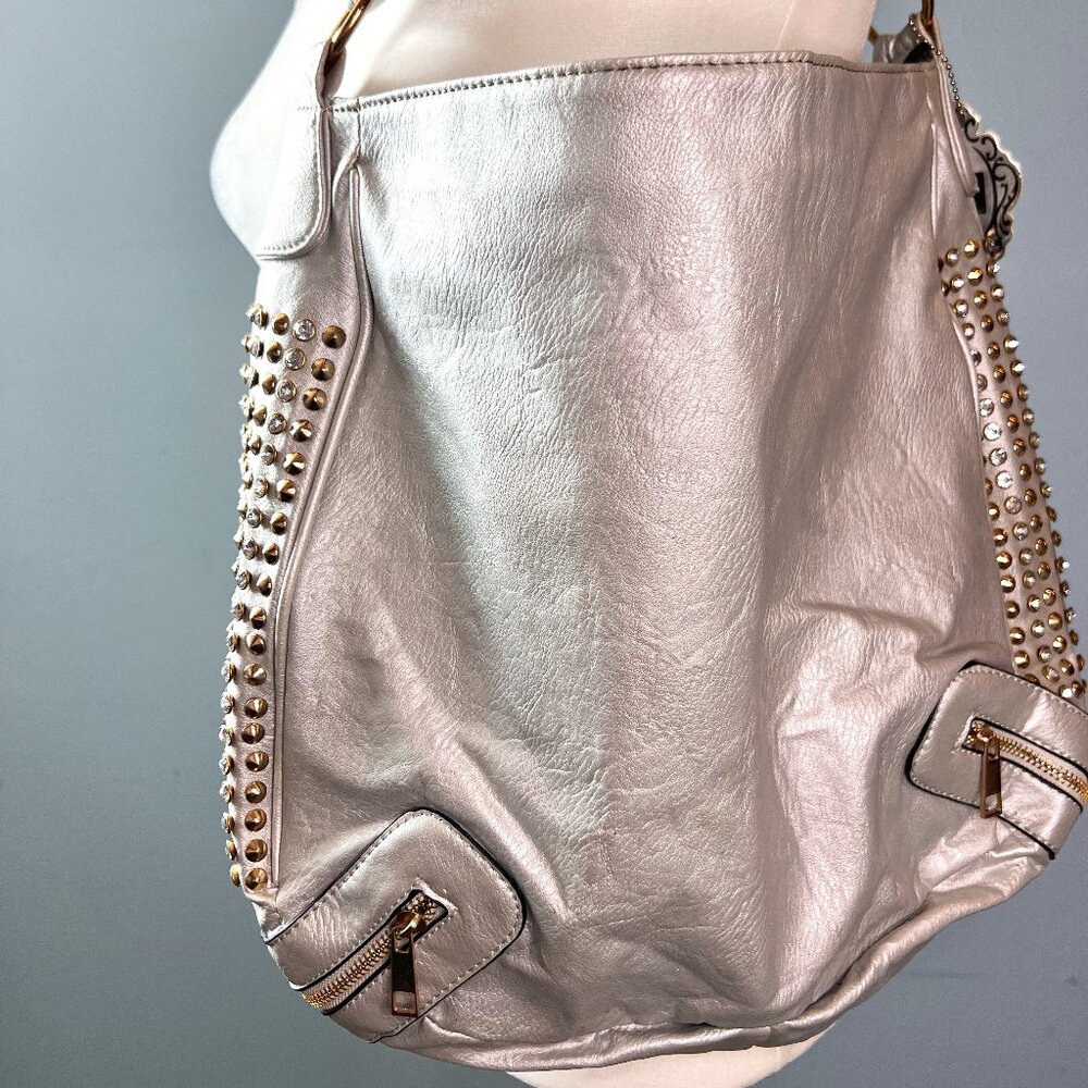 NWT Oversized Silver Rhinestone Bag